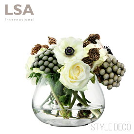 【エントリーP4倍 期間4/24-27】LSA │ FLOWER TABLE ARRANGEMENT VASE TLA 2119フラワー ベース 箱入りサイズ：W16.5×D16.5×H11.5cm　内径：10cm 【楽ギフ_包装】【楽ギフ_のし】【楽ギフ_のし宛書】