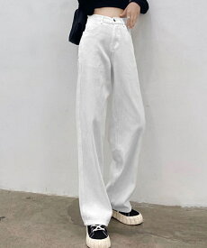 40%OFFクーポン配布中■ハイウエスト ワイドパンツ デニム レディース ワイドデニムパンツ Y2Kファッション ストレットパンツ ゆったり ボトム 韓国服 美脚 ジーンズ ズボン カジュアル ストレート ハイライズ ロング丈 春 夏 秋 冬 SEU seu24fb2018