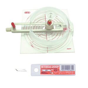 エヌティー オリジナル セット iC-1500P+BDA200P 円切りカッター クリア 薄物 切り 替刃 NT 替刃付き 便利