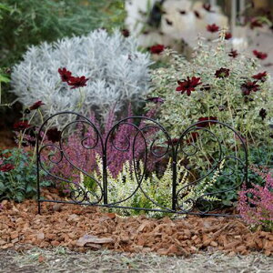 タカショー フラワー花壇フェンス カーブ SFE-04 オシャレ 可愛い フェンス 花壇 間仕切り 仕切り