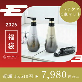 福袋 【 公式 エスハートエス 】 キュアブラック ヘアケア3点セット トリートメントブラシ スカルプブラシ トリートメント専用 Sasso プロケアシャンプー プロケアトリートメント プロ仕様 ヘアブラシ ブラシ 美容室 サロン ギフト プレゼント ヘアケア ダメージケア 枝毛