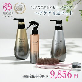 【 公式 エスハートエス 】 ビジュリー ヘアケア4点セット スカルプブラシ シャンプーブラシ ローラーブラシ Sasso プロケアシャンプー プロケアトリートメント ボリュームミスト プロ仕様 育毛 ボリュームアップ 美容室 サロン ヘアケア ダメージケア 枝毛