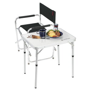 【30日はポイント10倍】 キャプテンスタッグ CAPTAIN STAG アウトドア ラフォーレアルミツーウェイサイドテーブル アジャスター付 60×45cm UC0513