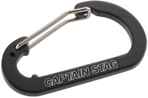 【27日10時までポイントアップ】 キャプテンスタッグ CAPTAIN STAG アウトドア アルミアクセサリー フラットDカラビナ M ブラック UM-1864 UM1864