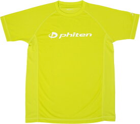 ファイテン PHITEN ラクシャツスポーツ RAKUシャツSPORTS 半袖 ロゴ入り Tシャツ ライム×ロゴ白 3XO メンズ レディース スポーツウェア トレーニングウェア JG357009