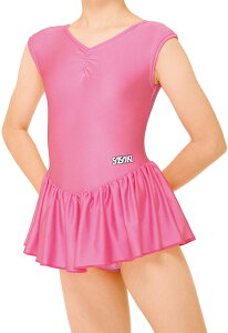 【27日10時までポイントアップ】 ササキ SASAKI 新体操 ジュニア用スカート付きレオタード フレンチスリーブ ギャザースカート 衣装 練習 トレーニング 演技 クラブ 部活 キッズ ガールズ 女の