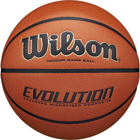 【15日はポイント12倍】 ウイルソン Wilson バスケット EVOLUTION ゲームボール オレンジ/ブラック 6号球 フープ ケイジャー 屋内 女子 中学生 高校生 大学生 一般 NBA 合成皮革 部活動 サークル WTB0586