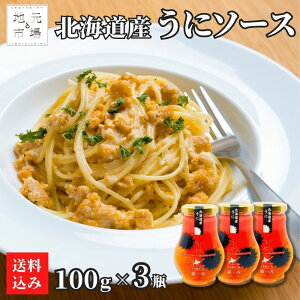 うにソース 100g × 3瓶 北海道産 雲丹 ウニ パスタ ドレッシング 白ワイン 北海道 服部醸造 醤油 しょうゆ レシピ お歳暮 ギフト 奥尻ワイン