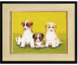 文化刺繍スターターキット　三匹の仔犬セット（3号）