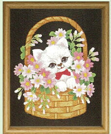 東京文化刺繍キット　No703 子猫ちゃん 1号額付き