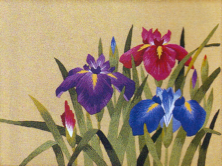 楽天市場】東京文化刺繍キット No96三色あやめ（3号） : ビワミンと 