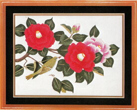 東京文化刺繍キット No157　つばきと小鳥（3号）