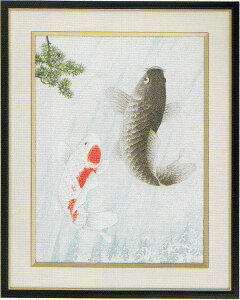 東京文化刺繍キット No83鯉の滝登り(3号)