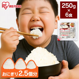 パックご飯 レトルトご飯 250g 6食 大盛 お茶碗約1.6杯分 アイリスオーヤマ アイリスフーズ パックごはん ご飯パック 低温製法米 国産米100％使用 備蓄 非常食 防災食 一人暮らし 250グラム 低温製法米のおいしいごはん *《BG》
