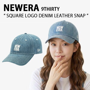 New Era �j���[�G�� �f�j�� �L���b�v 9THIRTY 930 SQUARE LOGO DENIM LEATHER SNAP �X�N�G�A���S �f�j�� ���U�[�X�i�b�v �j���[�G�����S newera �X�q �x�[�X�{�[���L���b�v �����Y ���f�B�[�X 14667927