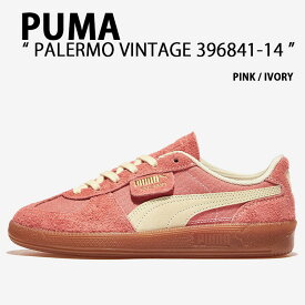 PUMA プーマ レディース スニーカー PALERMO VINTAGE 396841-14 PINK IVORY シューズ パレルモ ビンテージ ピンク アイボリー 本革【中古】未使用品