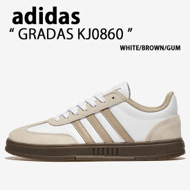 adidas アディダス スニーカー GRADAS KJ0860 WHITE BROWN シューズ グラダス レザーアッパー ホワイト ブラウン メンズ レディース【中古】未使用品