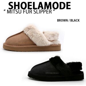 SHOELAMODE �V���[�����[�h �T���_�� �~���[�� MITSU FUR SLIPPER BROWN BLACK �~�c �t�@�[ �X���b�p �u���E�� �u���b�N �V���[�Y �~���[���T���_�� �h���T���_�� ���R���R �t���[�X �y�� ���f�B�[�X 10254