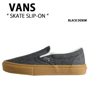VANS �o���Y �X�j�[�J�[ SKATE SLIP-ON BLACK DENIM VN0A5FCAQ47 �X�P�[�g �X���b�|�� �u���b�N �f�j�� �j���p �����p