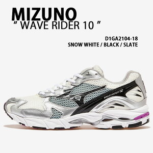 Mizuno �~�Y�m �X�j�[�J�[ WAVE RIDER 10 �V���[�Y �E�F�[�u���C�_�[10 �W���M���O�X�j�[�J�[ WHITE �z���C�g BLACK �u���b�N SLATE �X���[�g �����Y ���f�B�[�X D1GA2104-18