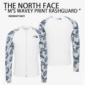 THE NORTH FACE m[XtFCX bVK[h M'S WAVEY PRINT RASHGUARD WbvAbvbVK[h UVJbg ⊴f WHITE NAVY XCEFA S JWA }X|[c Y fB[X NJ5JR