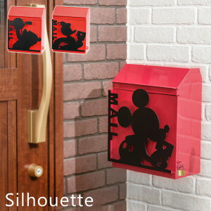【当店限定特典付】ポスト 置き型 壁掛け 郵便ポスト 壁付け おしゃれ 郵便受け 郵便 壁掛けポスト ディズニー Disney ミッキー メールボックス 壁掛け 戸建て 鍵付き ヴィンテージ シルエッ