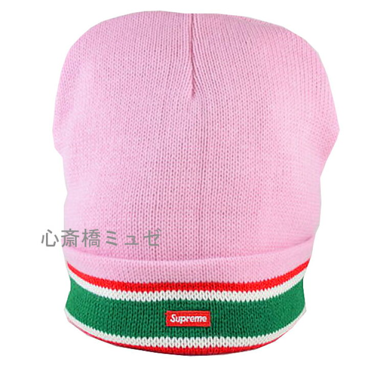 楽天市場 新品 16aw Supreme Striped Cuff Beanie Pink シュプリーム ピンク ニット帽 心斎橋ミュゼ