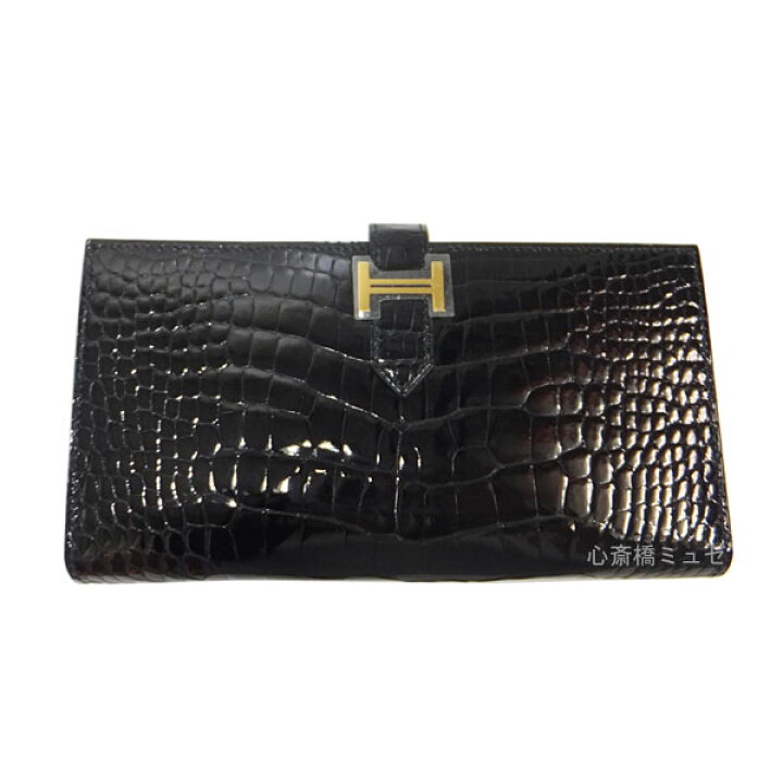 楽天市場】≪新品≫HERMES エルメス 長財布 ベアン クロコ  
