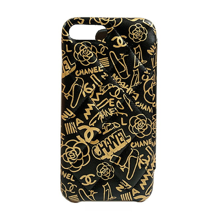 楽天市場 新品 Chanel シャネル 手帳型 Iphone 7 8 携帯ケース A567 B N0784 グラフティ ブラック ゴールド ゴールド金具 二つ折り スマホケース マトラッセ 箱 ラッピング フラップ ケース グラフティ 国内未入荷 心斎橋ミュゼ