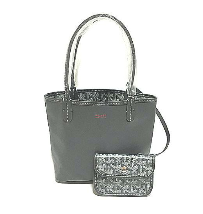 楽天市場 新品 最新作 Goyard ゴヤール アンジュ ミニ Anjou Mini トート バッグ リバーシブル グリス グレー ショッパー リボンのラッピング 心斎橋ミュゼ