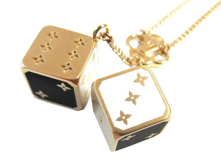 Louis Vuitton Necklace Collier Game On MP2914 White Black Metal 2021 Cruise  Collection Dice LOUIS VUITTON