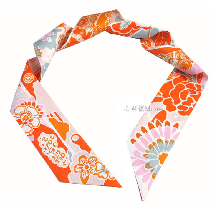 楽天市場】≪新品≫ エルメス ツイリー ビンガタ 紅型 オレンジ  