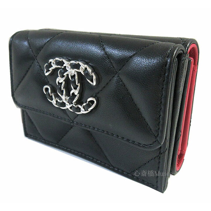 楽天市場】≪Brand new≫ CHANEL 19 Small Flap Walette Black Silver  