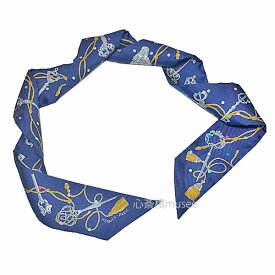 ≪Brand new≫ HERMES Twilly " Les Cles a Pois " Marine Silk Scarf Box Ribbon Wrapping ≪ 新品 ≫ エルメス ツイリー レ・クレ・ア・ポア マリーヌ 鍵 ネイビー 紺 シルク スカーフ 箱 リボン ラッピング