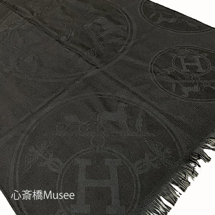 楽天市場】≪Brand new≫ HERMES New Libris stole Noir Black Big  