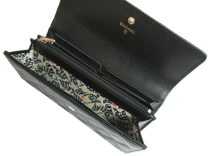 楽天市場】≪Brand new≫ CHANEL Flap Long Walette Black Gold BIG  