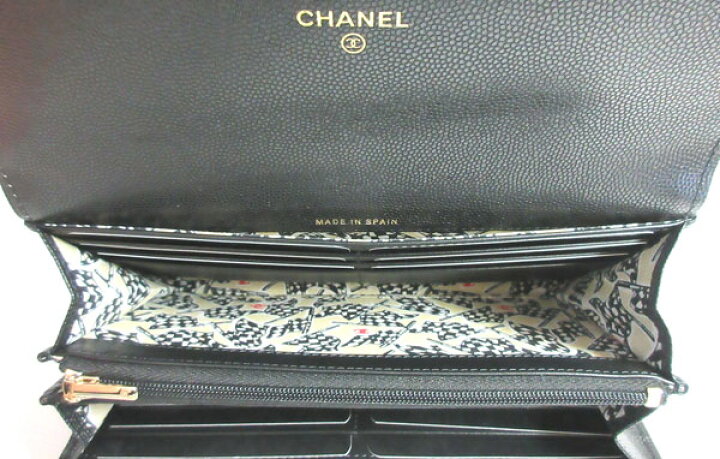 楽天市場】≪Brand new≫ CHANEL Flap Long Walette Black Gold BIG 
