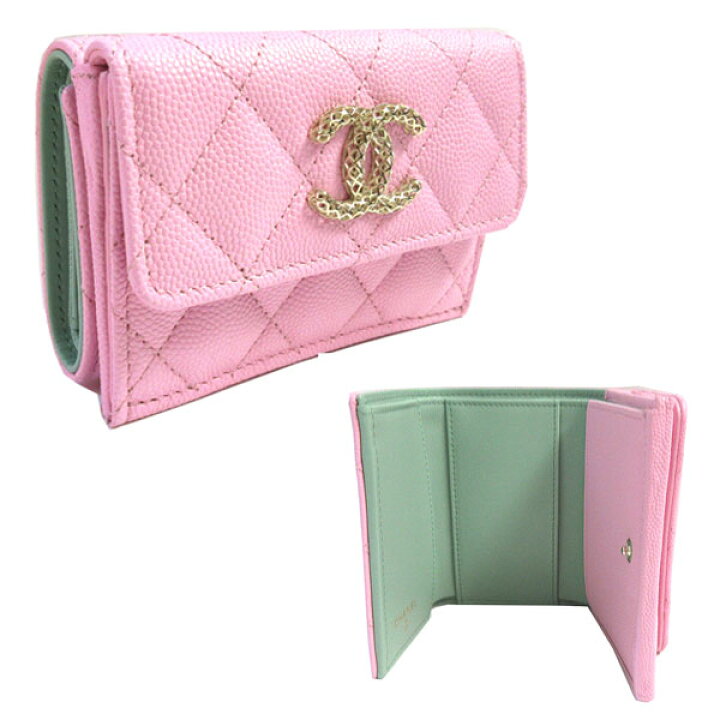 楽天市場】≪Brand new≫ CHANEL Flap Small Wallet Pink Gold ≪新品 
