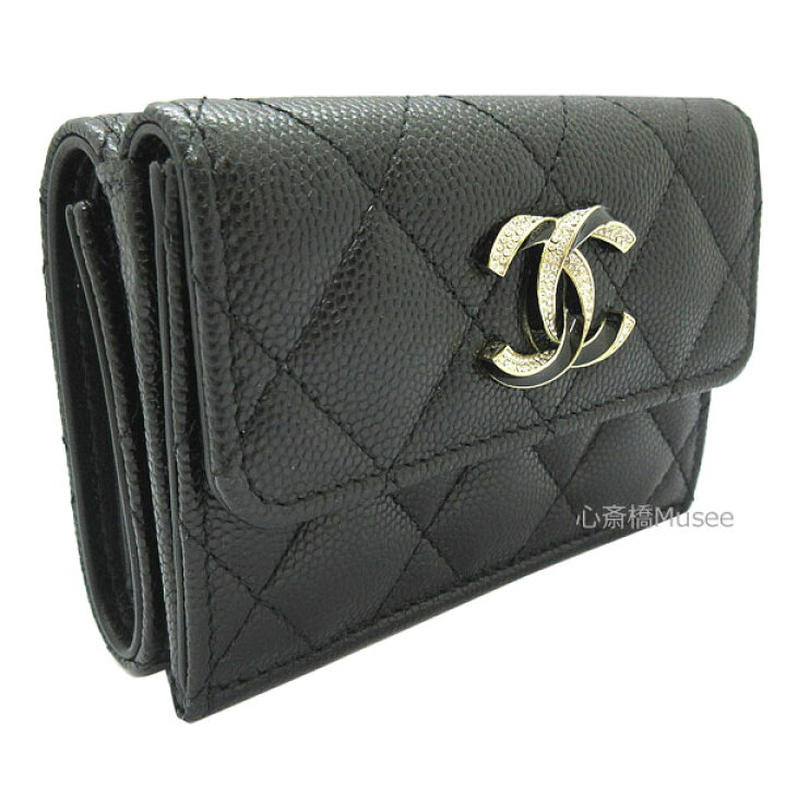 楽天市場】≪Brand new≫ CHANEL Flap Small Wallet Black Gold Big CC  
