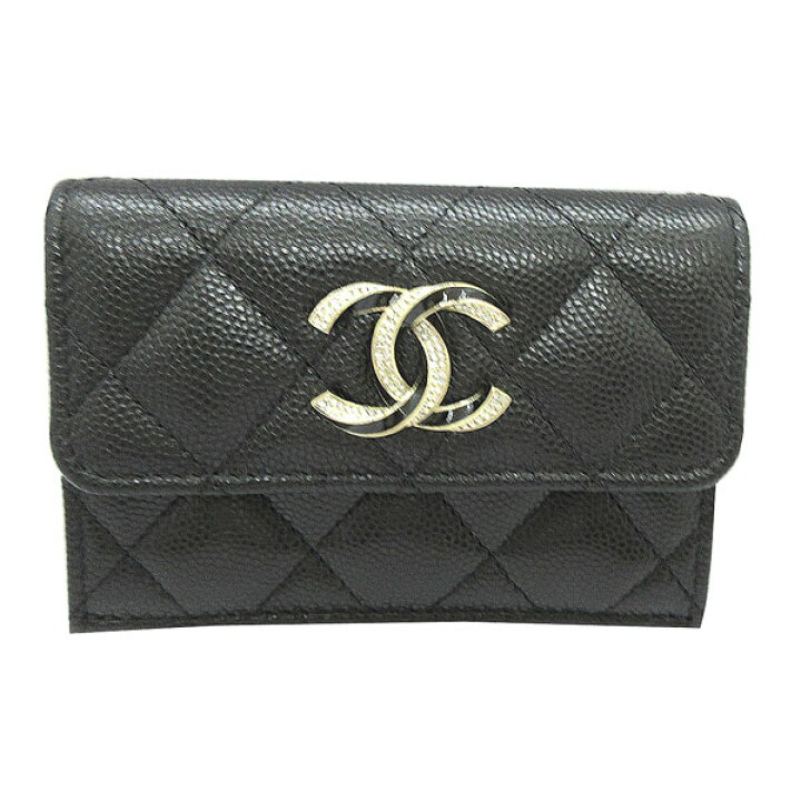 楽天市場】≪Brand new≫ CHANEL Flap Small Wallet Black Gold Big CC 