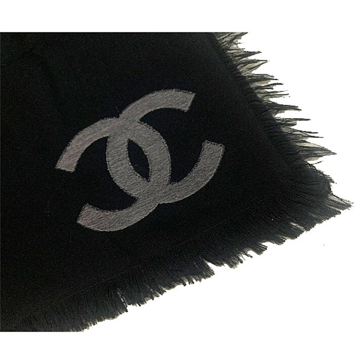 楽天市場】≪Brand new≫ CHANEL SCARF CASHMERE BLACK AA8992  