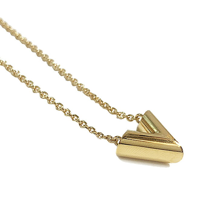 楽天市場】≪Brand new≫ LOUIS VUITTON Essential V Necklace Gold 