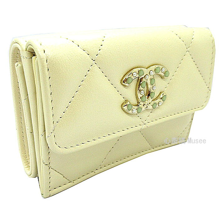楽天市場】≪Brand new≫ CHANEL Flap Small Wallet Light Yellow Gold 