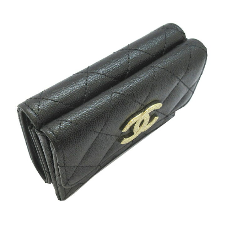 楽天市場】≪Brand new≫ CHANEL Flap Small Wallet Black Gold Big CC  