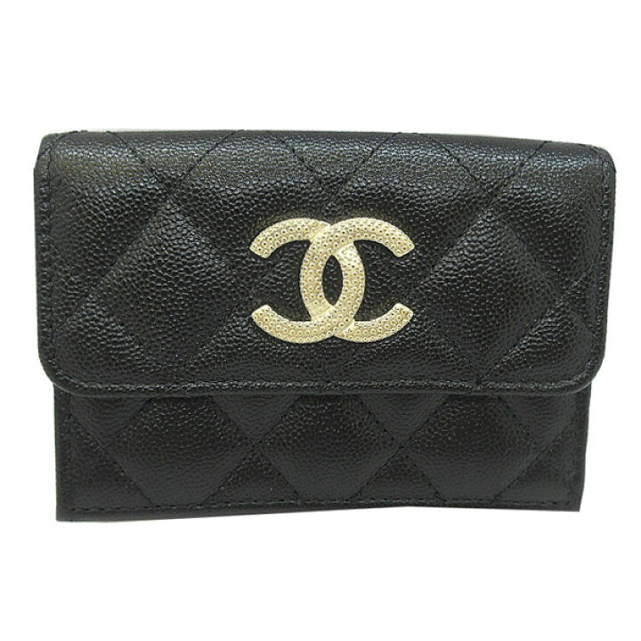 楽天市場】≪Brand new≫ CHANEL Flap Small Wallet Black Gold Big CC 