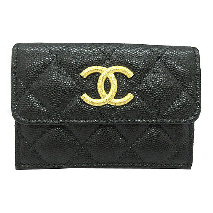 楽天市場】≪Brand new≫ CHANEL Flap Small Wallet Black Gold Big CC 