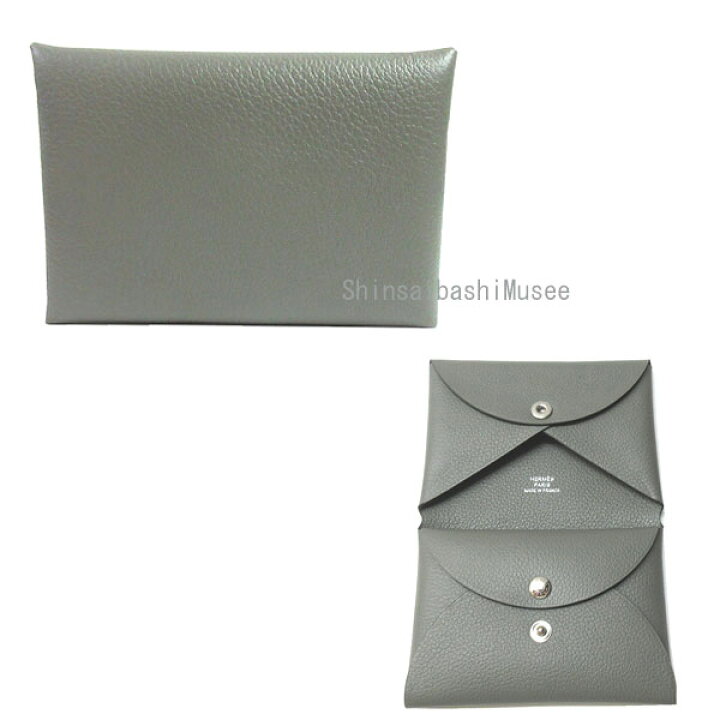 楽天市場】≪Brand new≫ HERMES Calvi Duo Compact card holder Gris 