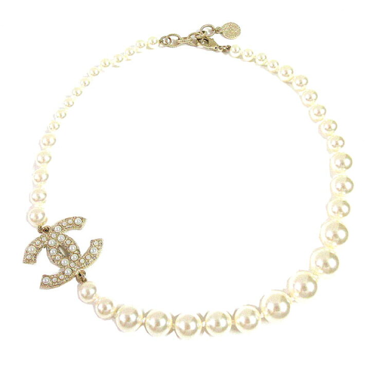 楽天市場】≪Brand New≫ CHANEL CC Mark Pearl Choker Gold  