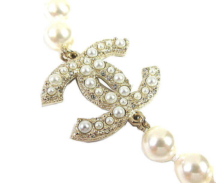 楽天市場】≪Brand New≫ CHANEL CC Mark Pearl Choker Gold Necklace  
