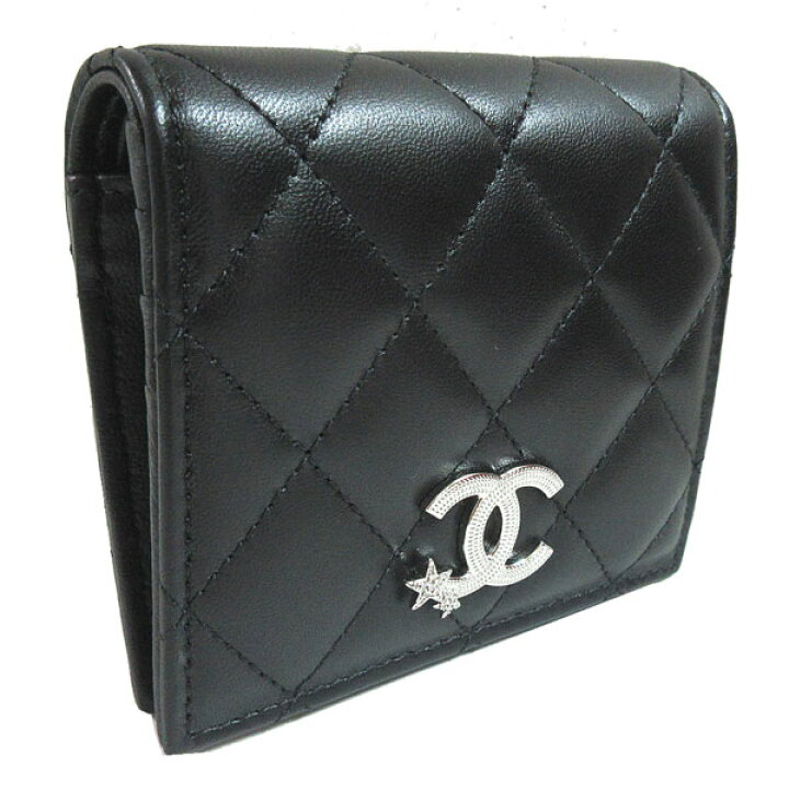 楽天市場】≪Brand new≫CHANEL Mini Small Wallet Black Silver  